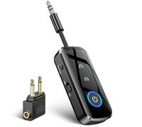 SONRU Bluetooth 5.3 Transmitter Receiver Splitter, 2 in 1 Bluetooth Airplane Adapter with 3.5mm Jack Compatible with 2 AirPods Wireless Headphones Travel Essentials for Flight, TV, Car, Gym, Speaker