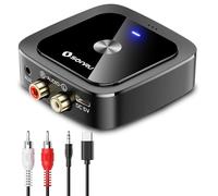 SONRU Bluetooth 6.0 Receiver, HiFi Wireless Audio Adapter with Low Latency, 24-Hour Battery Life, 3.5mm Jack AUX & RCA Output, Aux to Bluetooth Adapter for Speakers/Car/Home Stereo