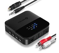 SONRU Newest Upgraded Bluetooth Transmitter Receiver, Bluetooth Audio Adapter Digital Optical TOSLINK RCA 3.5mm Audio Cable for TV/Home Stereo System Low Latency,HD