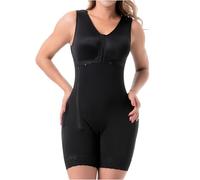 Sonryse Fajas Colombianas Postparto Reductoras Moldeadoras Levanta Cola Post Surgery Compression Garment for Women, Black-lateral Zipper With Bra-053zl, Medium