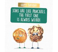 Sons Are Like Pancakes, The First One Is Always Weird! - Funny Son Birthday Card