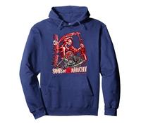 Sons of Anarchy Throwback Fear the Reaper Biker TV Show Pullover Hoodie, Adult Unisex, Navy Blue, Medium