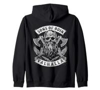 SONS OF ODIN- Valhalla Vikings Norse Skull Beard - Borre C2 Zip Hoodie