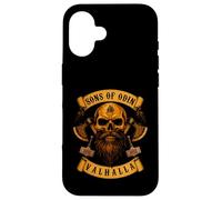 SONS OF ODIN- Valhalla Vikings Norse Skull Beard - Mjoelnir Case for iPhone 16