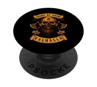 SONS OF ODIN- Valhalla Vikings Norse Skull Beard - Mjoelnir PopSockets Adhesive PopGrip