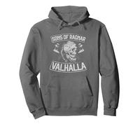 Sons of Ragnar Valhalla Viking Ax Valkyrie Warrior Pullover Hoodie, Adult Unisex, Asphalt Grey, Small