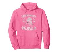 Sons of Ragnar Valhalla Viking Ax Valkyrie Warrior Pullover Hoodie, Adult Unisex, Bright Pink, Small