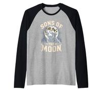 Sons of the Moon Wolf Wolves Pack Raglan Baseball Tee