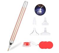 Sonsage DIY Art Painting Pen with Light Accessories and Tools, Golden Light Pen Lighting Pen 5D Point Pen Art Applicator Embroidery, Gem Art Jewel Wax Picker Accessory
