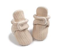 Sonsage Newborn Infant Baby Boys Girls Cotton Fleece Booties Soft Non-Slip Sole Winter Warm Cozy Stay On Socks Newborn Toddler First Walkers Crib Shoes