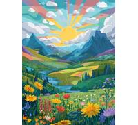 Sonsage Sunrise Diamond Painting Kits, Lush Greenery Landscape Diamond Art Kits, Adults 5D Full Drill Diamond Gem Art Kit, Home Decor 12x16 inch