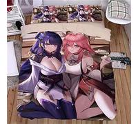 Sonsoke Anime Bed Duvet Cover Set Bedding Set Soft Queen Duvet Comforter Cover Set 3 Pieces with Zipper Printed Quilt Cover Soft Bedspread for Bedroom (Baal 3, Single)