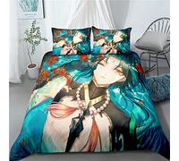 Sonsoke Anime Bed Duvet Cover Set Bedding Set Soft Queen Duvet Comforter Cover Set 3 Pieces with Zipper Printed Quilt Cover Soft Microfiber Bedspread for Bedroom (xiao 6, Double)