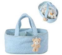 Sonsoke Baby Changing Bag, Teddy Fluffy Toy Storage Bag with Bear Pendant, Nappies Carry Bag for On the Go (Blue)
