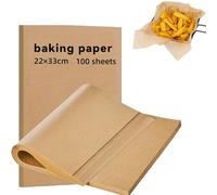 Sonsoke Baking Paper 100 Sheets Set, 3 Sizes (40 x 30 cm + 22 x 33 cm + 20 x 15 cm) Baking Paper Sheets - Oven Safe 220 °C, Unbleached, Oil & Waterproof for Baking, Grilling, Airfryer, Oven (22 x 33
