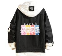 Sonsoke Bocchi the Rock Figure Denim Jacket Coat Hoodie Pullover Anime Graphic Hoodie Cosplay Costume (Black 2, XL)