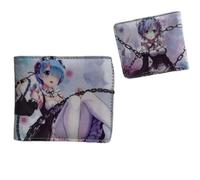 Sonsoke Emilia Men's Wallets Bi-Fold Wallet ID Card Credit Card Multipurpose Wallet for Men and Women Gift Cosplay, Rem 2, Standard, Anime, classic