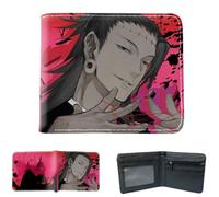 Sonsoke Itadori Yuji Satoru Gojo Anime Men Wallets Bi-Fold Wallet ID Card Credit Card Multi Purpose Wallet for Men and Women Gift Cosprey (Geto Suguru 3)