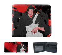 Sonsoke Itadori Yuji Satoru Gojo Anime Men Wallets Bi-Fold Wallet ID Card Credit Card Multi Purpose Wallet for Men and Women Gift Cosprey (Geto Suguru 2)