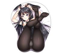 Sonsoke Rascal Does Not Dream of Bunny Girl Senpai Figure Sakurajima Mai Mouse Pad with Wrist Support Silica Gel Wrist Rest Milk Fiber Fabric (Mai 2)