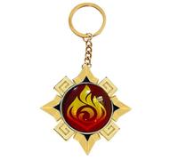 Sonsoke Vision Natlan Elemental Keychain Merch Time Game Character Cosplay Keyring Pendant Accessories Elemental Gem（Pyro）