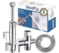 SonTiy Brass Handheld Bidet Sprayer for Toilet, Cloth Diaper Toilet Sprayer Bidet Attachment with Backflow Preventer, Chrome, 5-Year Warranty