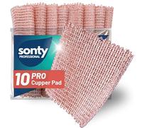 Sonty Eco Copper Cloth Set - 10 Pieces Copper Cloths - Chemical-Free Scourers - Sustainable Copper Cloths 15 x 15 cm (10)
