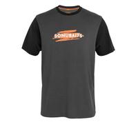 Sonubaits T-Shirt Grey Large, Classic Style, Match Fishing T-Shirt, Black Sleeves on Grey Body, Extra Long Body, Code S0880049.