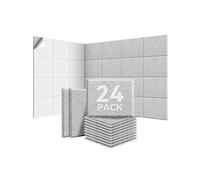 Sonuvia Pack of 24 acoustic panels self-adhesive, 30 * 40 * 1 cm, covers 2.8 m² acoustic foam, soundproofing for walls and doors - 230 kg/m³, NRC 0.95, 100% polyester wall panels acoustic