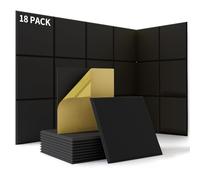 Sonuvia Pack of 24 square acoustic panels, self-adhesive, soundproofing for walls and doors - 230 kg/m³, NRC 0.95, 100% polyester, ideal for sound insulation walls, starry blue