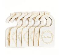 Sonwaha 7 Pieces Baby Wardrobe Dividers in Wood, Wardrobe Dividers for Children in Cartoon Shape, Wooden Wardrobe Separators Safe for Sorting Baby Clothes 0-24 Months