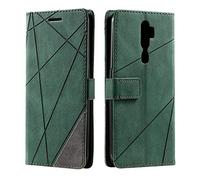 SONWO Case for Oppo A9 2020 / Oppo A5 2020 Case, Premium Leather Flip Wallet Case Magnetic Closure Card Slots Kickstand Phone Case for Oppo A9 2020 / Oppo A5 2020, Green
