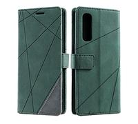 SONWO Case for OPPO Find X2 Neo Case, Premium Leather Flip Wallet Case Magnetic Closure Card Slots kickstand Phone Case for OPPO Find X2 Neo, Green