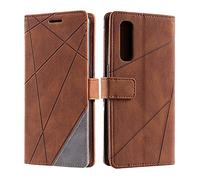SONWO Case for OPPO Find X2 Neo Case, Premium Leather Flip Wallet Case Magnetic Closure Card Slots kickstand Phone Case for OPPO Find X2 Neo, Brown