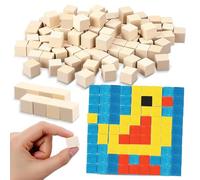 Sonwyoung 100 Pcs 1/2" Wood Cubes Unfinished Wooden Square Beads Solid Wood Blocks for Crafts DIY Projects Jewelry School Model Making Furniture Repair Home Farmhouse Garland Decoration