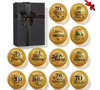 Sonwyoung 12 Pcs 70th Birthday Golf Balls Gift Funny Golfer Gift Set Professional Practice Ball for Men Golfers Happy Birthday Golf Ball Accessories for Men, Women & Kids