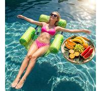 Sonwyoung 3 Pack Inflatable Pool Floats Chairs Adult Floating Lounge Summer Chair Adjustable Hammock Water Floating Chair Swimming for Party Beach Water Lake Fun(Tropical Leaves Style,Classic Color)