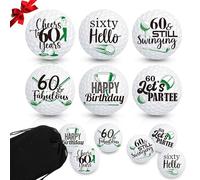 Sonwyoung 6 Pcs Birthday Golf Balls Gift Funny Golfer Gift Set Professional Practice Ball for Men Golfers Happy Birthday Golf Ball Accessories for Men, Women & Kids(60th)
