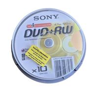 Sony 10 Pack DVD + RW Discs 4.7gb 129 Min Disc Storage Data Backup