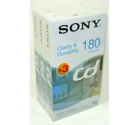 Sony 3 Pack E180 Clarity & Durability "CD" VHS Tape