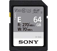 Sony 64GB SF-E Series UHS-II U3 V30 SDHC Digital Memory Card - Read 270MB/S Write 70MB/sSFE64