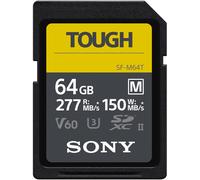 Sony 64GB SF-M series TOUGH specification UHS-II U3 V60 SDHC Digital Memory Card Card - Read 277MB/s Write 150MB/s SFM64T