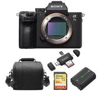 Sony A7 III Full-Frame Mirrorless Camera Body Bundle with 64GB SD Card, NP-FZ100 Battery, Card Reader & Bag