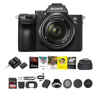 Sony a7 III Mirrorless Camera- 24MP Full-Frame Digital Camera with 28-70mm f/3.5-5.6 Lens, Batteries & Dual Charger Kit, Corel Software Kit, 128GB SDXC Memory Card & Large DSLR Bag - Essential Bundle