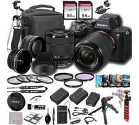 Sony a7 IV Mirrorless Digital Camera 33MP w/ 28-70mmmm Lens ILCE-7M4K/B, 128GB Memory.43 Wide & 2X Lenses, Case. Tripod, Filters, Hood, Spare Battery & Charger, Software Kit -Deluxe Bundle