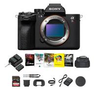 Sony a7R V Mirrorless Camera (Black) - 61MP Full-Frame Digital Camera with Batteries & Dual Charger Kit, Corel Software Kit, 128GB SDXC Memory Card & Large DSLR Bag - Essential Bundle