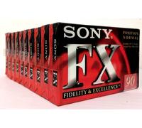 Sony FX 90 C-90FX1C - 10 PACK - 90 Min Blank Audio Cassette Tape - New & Sealed