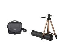 Sony LCSU11 Soft Carrying Case for Camcorders, Alpha, NEX Cameras - Black & Amazon Basics 127cm (50") Lightweight Tripod with Bag