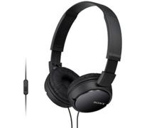 Sony MDR-ZX110AP Black On-Ear Headphones Wired Stereo Headset With Microphone