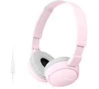 Sony MDR-ZX110AP Wired Overhead Headphones with Microphone, Neodymium Dynamic Drivers, Swivel Fold Design - Pink